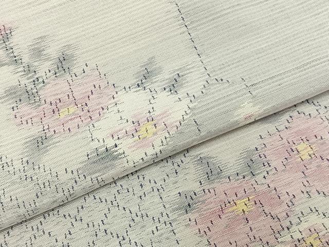 平和屋着物▽上質な紬 　単衣　 亀甲花文　正絹　逸品　未使用　AABD0024fy_4