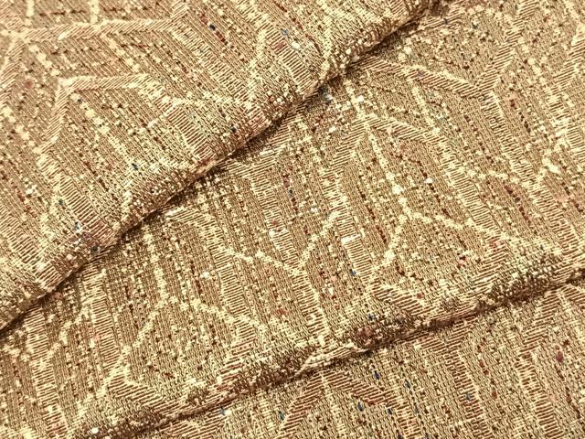 平和屋着物▽上質な小紋　単衣　亀甲文様　三越扱い　AABD0034fy