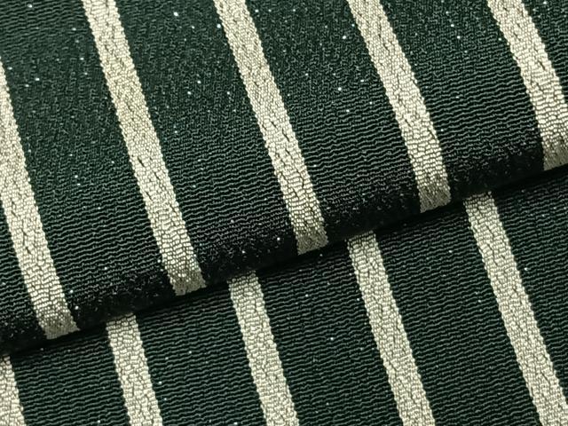 平和屋着物▽お召　単衣　縞　銀通し地　正絹　逸品　AABD0043fy_4