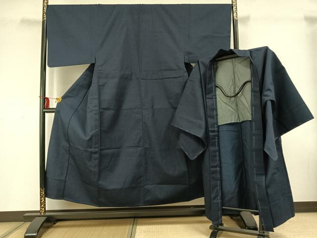 平和屋着物▽男性　単衣　小紋　アンサンブル　霞文　AABD0057fy