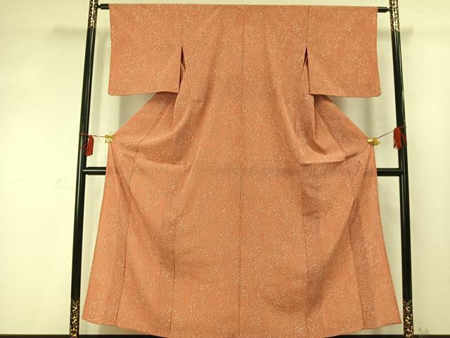 平和屋着物▽洗える最高級着物　＜英＞はなぶさ謹製　小紋　単衣　草花文　洗える着物　AABD0106fy 平和屋着物▽洗える最高級着物 ＜英＞はなぶさ謹製 小紋 単衣 草花文