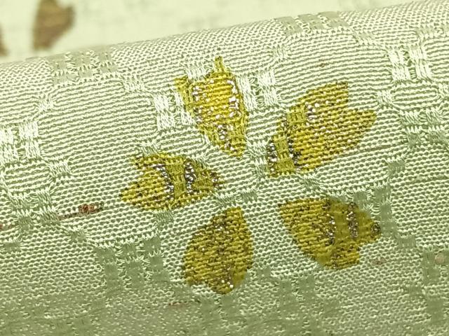 平和屋着物▽訪問着　単衣　花織　紬地　舞桜文　暈し染め　銀彩　ロング丈　正絹　逸品　AABD0107fy_5