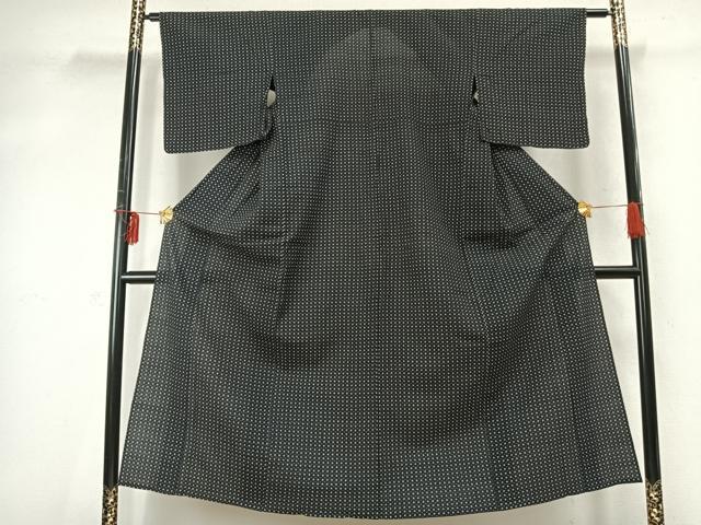 平和屋着物▽上質な紬　単衣　抽象文様　正絹　逸品　AABD0142fy