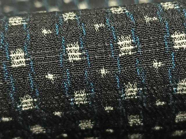 平和屋着物▽上質な紬　単衣　抽象文様　正絹　逸品　AABD0142fy