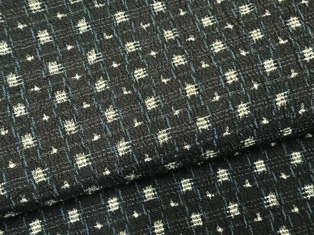 平和屋着物▽上質な紬　単衣　抽象文様　正絹　逸品　AABD0142fy