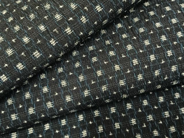 平和屋着物▽上質な紬　単衣　抽象文様　正絹　逸品　AABD0142fy