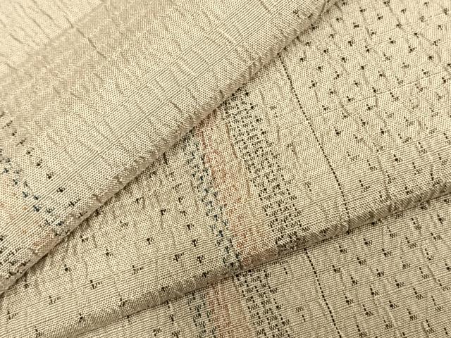 平和屋着物▽上質な紬　単衣　間道　正絹　逸品　AABD0162fy