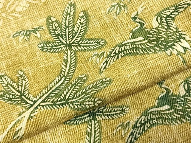 平和屋着物▽上質な小紋　単衣　型染め　花鳥文　正絹　逸品　AABD0168fy_4