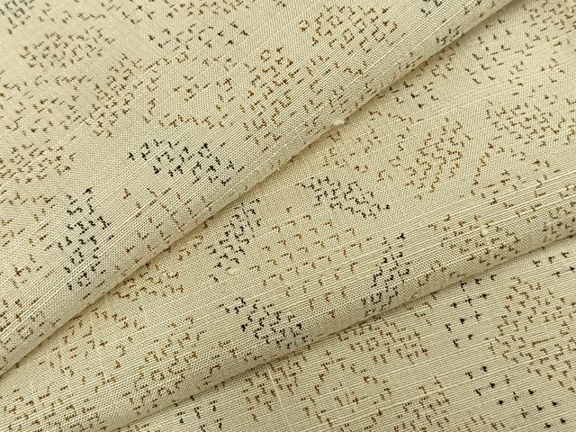 平和屋着物▽上質な紬　単衣　幾何学文様　正絹　逸品　AABD0185fy