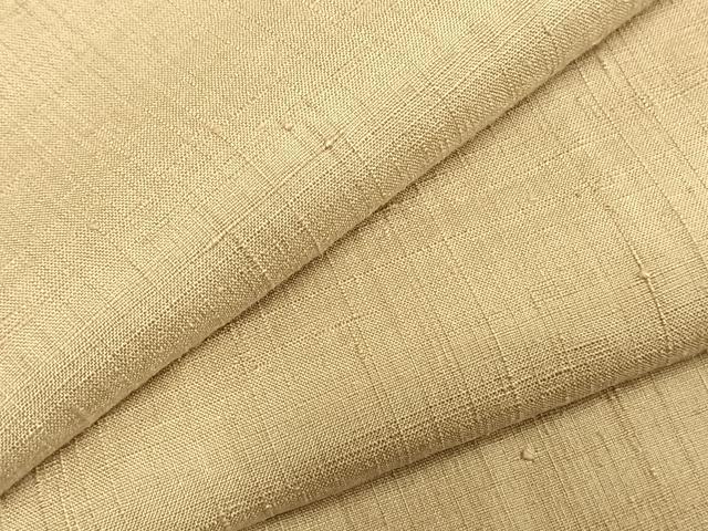 平和屋着物▽男性　本場結城紬　重要無形文化財　単衣　色無地　枯色　正絹　逸品　未使用　AABD0199fy