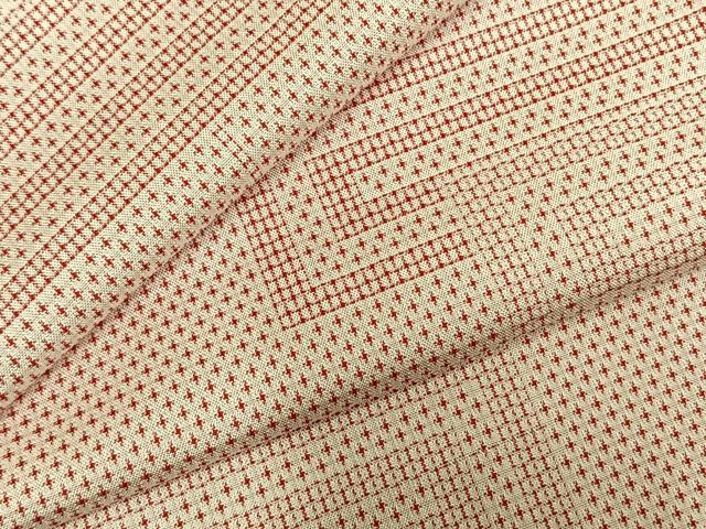 平和屋着物▽お召　単衣　色紙重ね文　十字絣　正絹　逸品　AABD0228fy