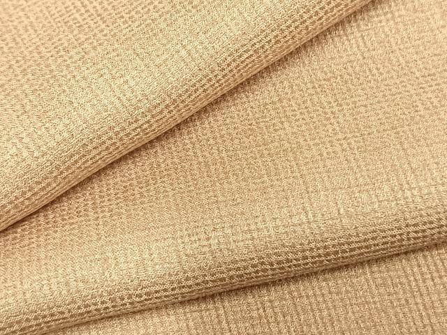 平和屋着物▽上質な色無地　単衣　香色　正絹　逸品　AABD0241fy