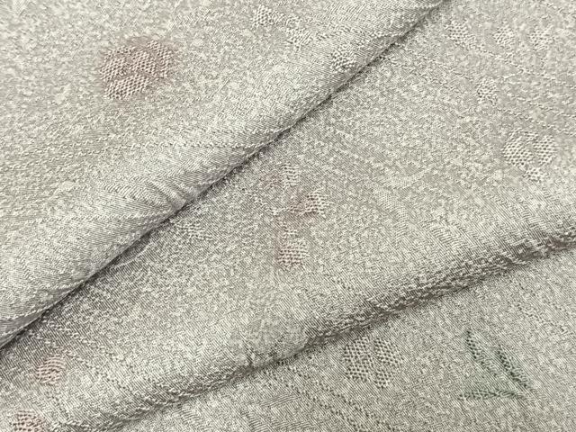 平和屋着物▽上質な小紋　単衣　草花文　正絹　逸品　AABD0260fy