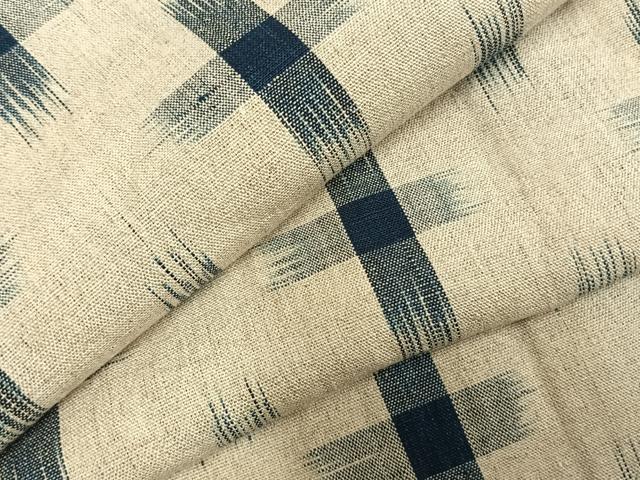 平和屋着物▽上質な紬　単衣　十字絣　正絹　逸品　AABD0283fy