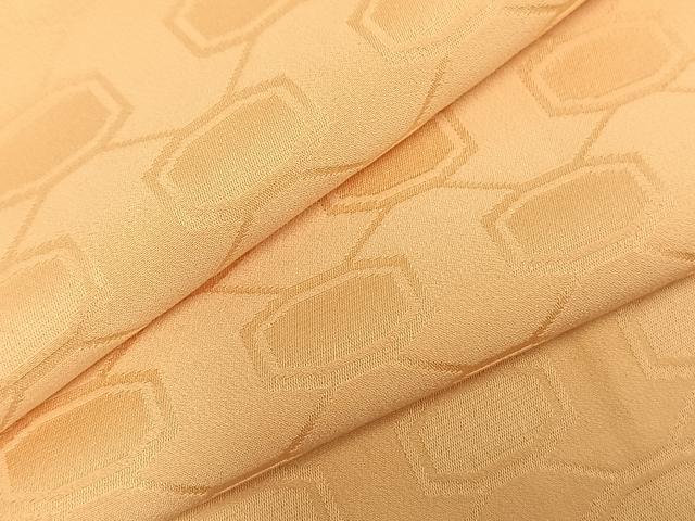 平和屋着物▽上質な色無地　単衣　亀甲地紋　雄黄色　正絹　逸品　AABD0286fy