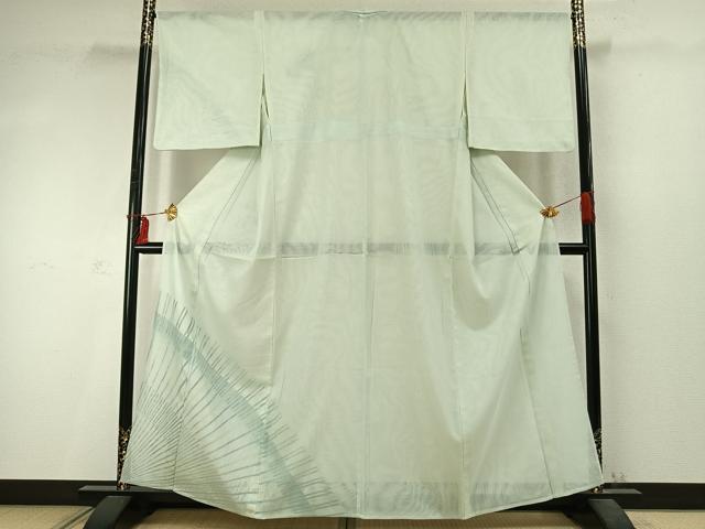 平和屋着物▽訪問着　無双　紗袷　紗×紗　抽象文様　金彩　正絹　逸品　AABD0291fy