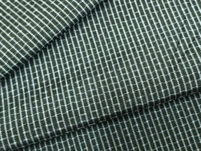 平和屋着物▽男性　本場大島紬　単衣　格子　正絹　逸品　AABD0333fy