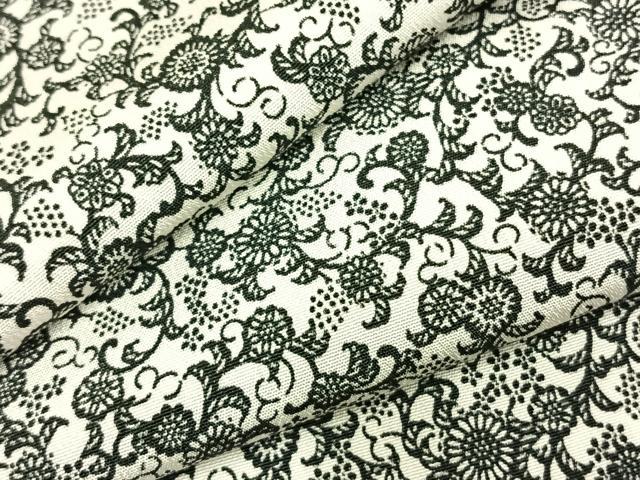 平和屋着物▽上質な小紋　単衣　花唐草文　正絹　逸品　AABD0340fy