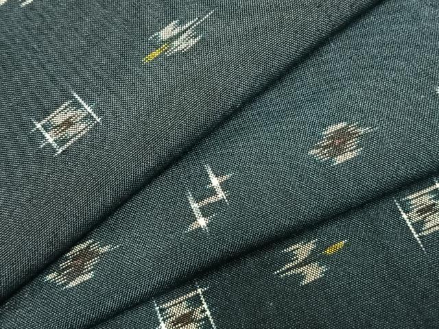 平和屋着物▽本場琉球絣　単衣　正絹　逸品　AABD0350fy