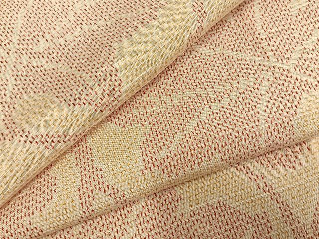 平和屋着物▽上質な紬　単衣　唐草文　正絹　逸品　AABD0352fy