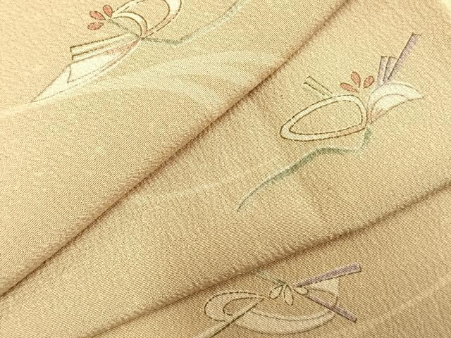 平和屋着物▽小紋　単衣　流水花文　洗える着物　AABD0367fy