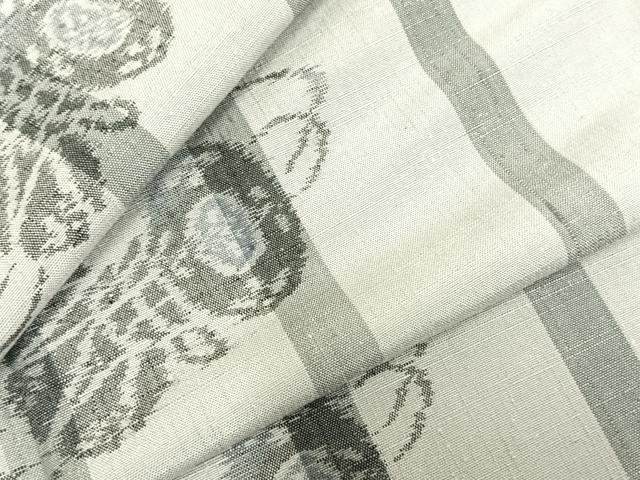 平和屋着物▽上質な紬　単衣　鼓　正絹　逸品　未使用　AABD0381fy