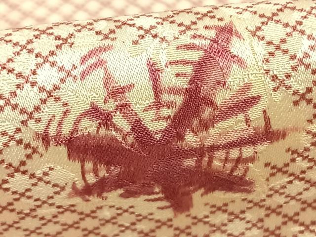 平和屋着物▽上質な小紋　単衣　舞葉文　正絹　逸品　AABD0382fy_5