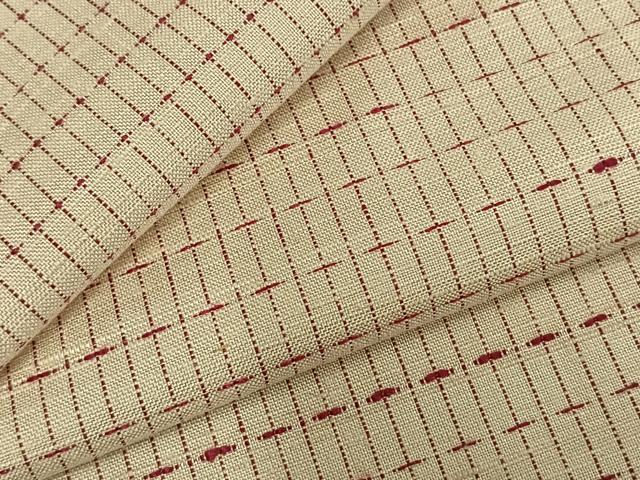 平和屋着物▽上質な紬　単衣　横段文　正絹　逸品　AABD0383fy