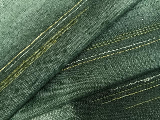 平和屋着物▽上質な紬　単衣　抽象文様　正絹　逸品　AABD0384fy