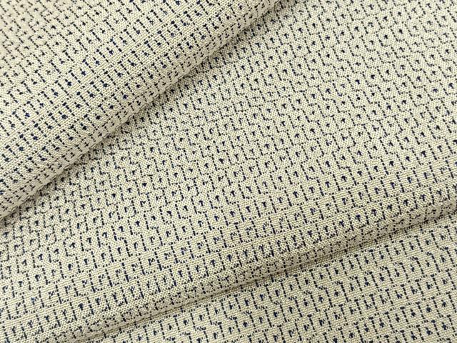 平和屋着物▽本塩沢　単衣　110亀甲　総詰め　正絹　逸品　AABD0385fy