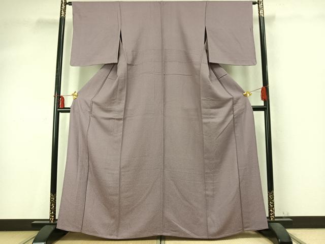 平和屋着物▽上質なお召　単衣　幾何学文　正絹　逸品　未使用　AABD0394fy