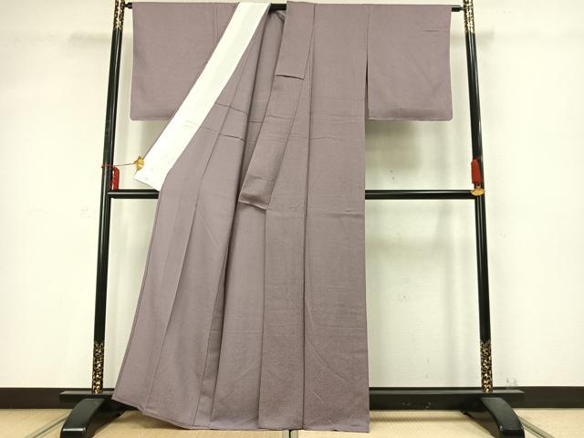 平和屋着物▽上質なお召　単衣　幾何学文　正絹　逸品　未使用　AABD0394fy