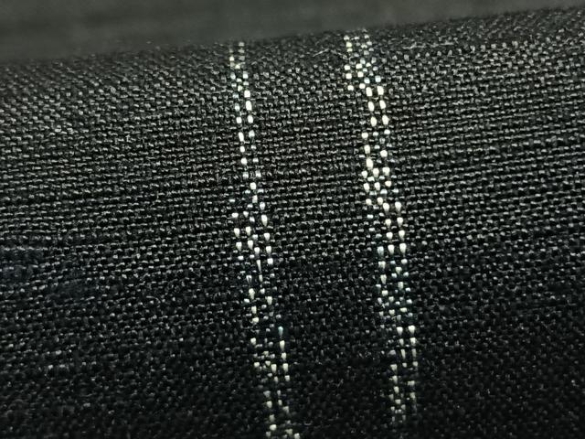 平和屋着物▽上質な紬　単衣　抽象文様　黒地　正絹　逸品　AABD0403fy