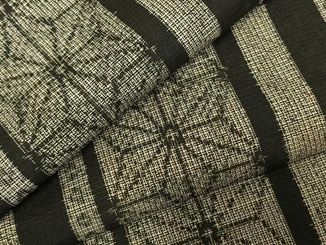 平和屋着物●本場大島紬　割込み絣　麻の葉文様　正絹　逸品　AABD0443fy