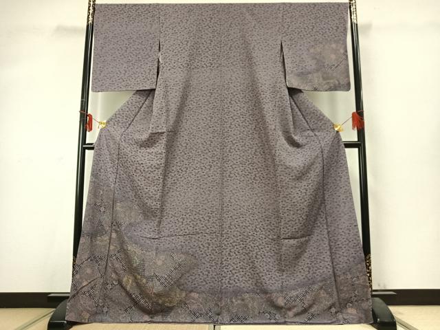 平和屋着物●訪問着　切嵌地紙花文　ロング丈　正絹　逸品　AABD0475fy