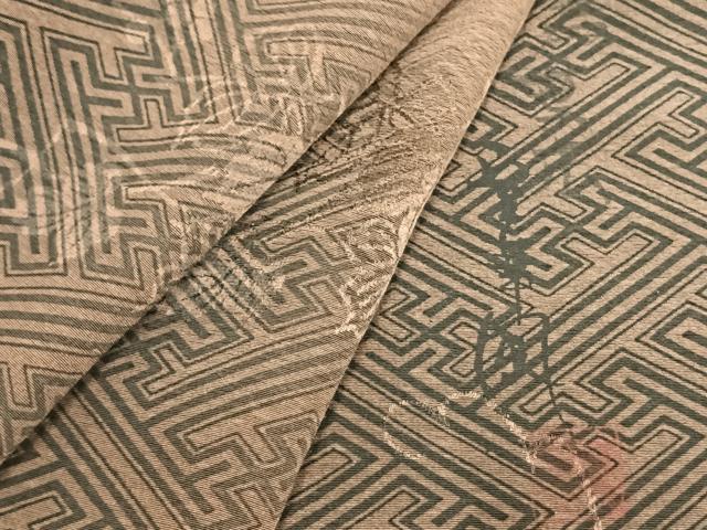 平和屋着物●室華風　小紋　蔦の葉紗綾形文　正絹　逸品　未使用　AABD0497fy