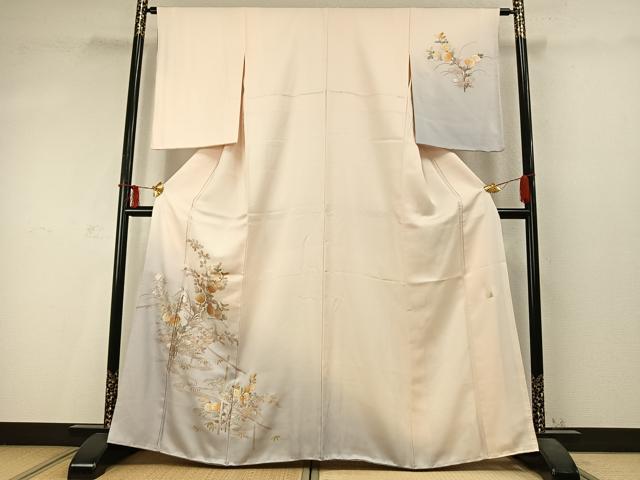 平和屋着物●金彩友禅　卓越技能者・名工・和田光正　訪問着　草花文　暈し染め　金銀彩　正絹　逸品　AABD0501fy