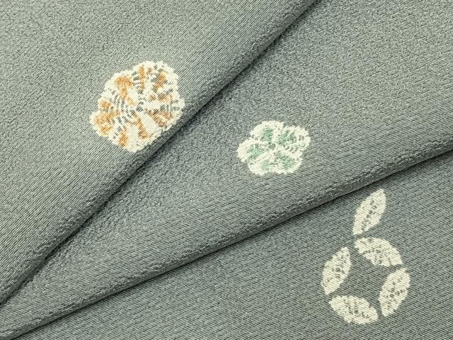 平和屋着物●上質な小紋　舞花文　正絹　逸品　AABD0622fy