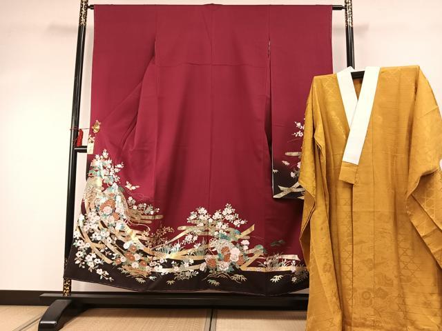 平和屋着物●豪華振袖・長襦袢(無双仕立て)セット　草花文　金銀彩　やまと誂製　正絹　逸品　未使用　AABD0645fy