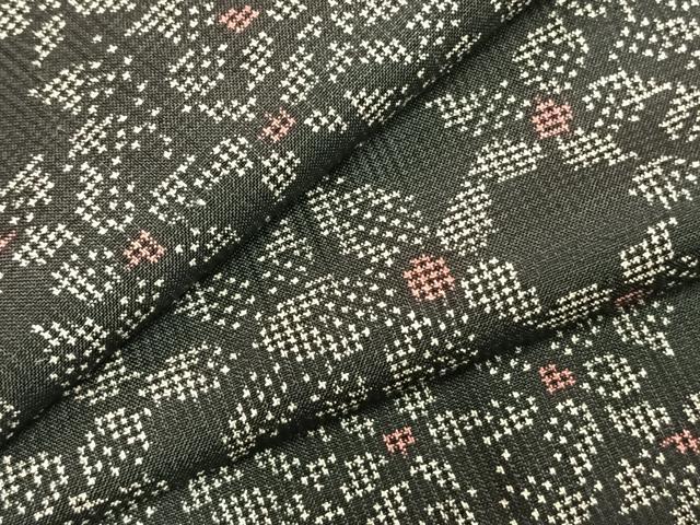 平和屋着物●本場大島紬　一元絣　草花文　正絹　逸品　AABD0669fy