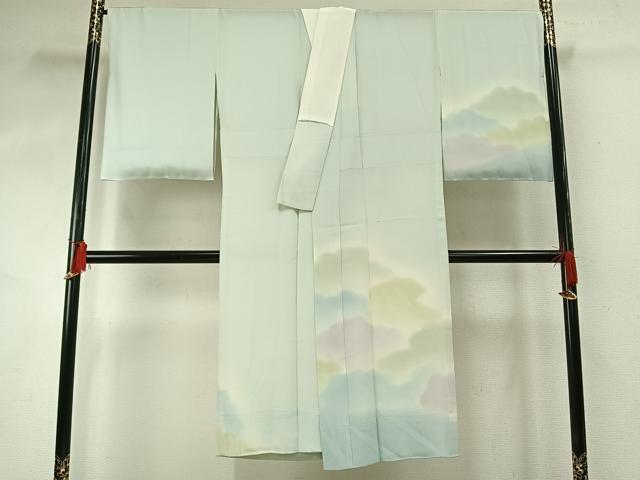 平和屋着物●長襦袢　無双仕立て　雲取り文　暈し染め　正絹　逸品　AABD0676fy