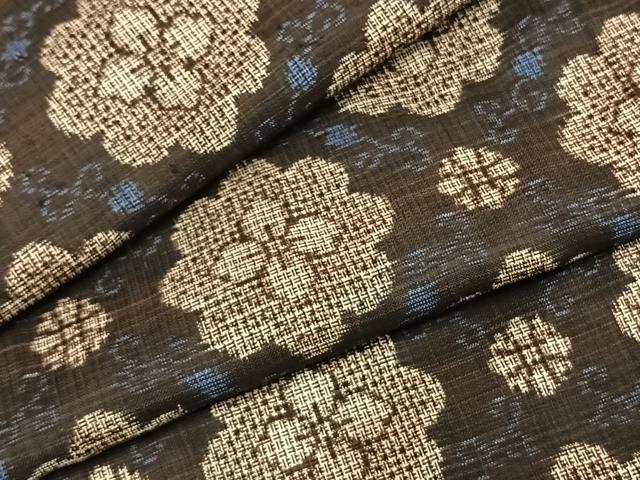 平和屋着物●本場大島紬　アンティーク大島　割込み絣　吉祥花文　正絹　逸品　AABD0684fy