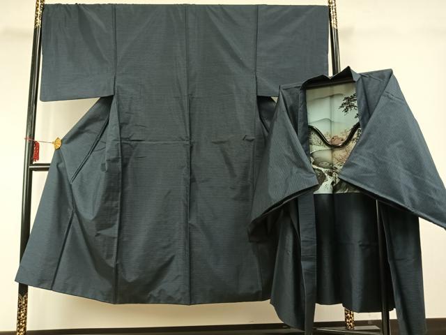 平和屋着物●男性　本場大島紬　アンサンブル　亀甲絣　正絹　逸品　AABD0712fy