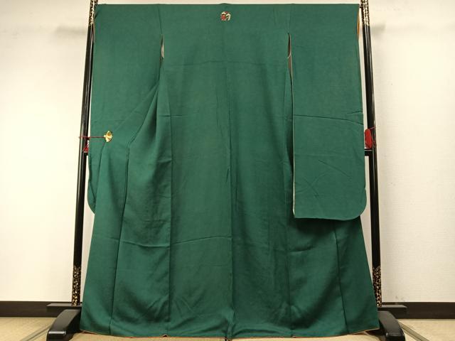 平和屋着物●豪華振袖　草花地紋　萌葱色　正絹　逸品　AABD0730fy