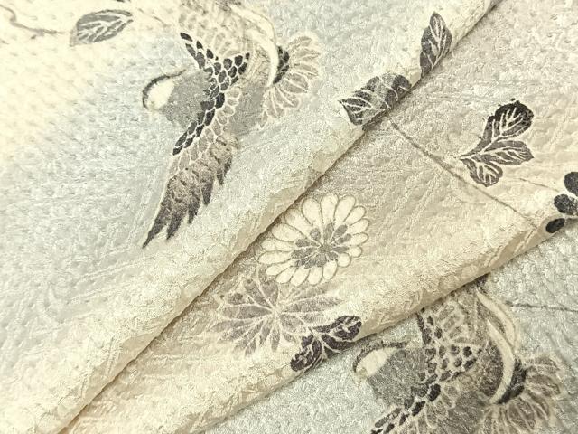 平和屋着物●上質な小紋　絞り　花鳥文　暈し染め　正絹　逸品　AABD0750fy