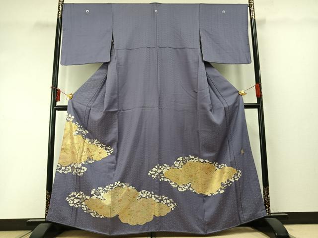 平和屋着物●日本舞踊家 岩井流宗元　岩井友見　色留袖　駒刺繍　雲取り宝尽くし文様　金彩　正絹　逸品　未使用　AABD0753fy