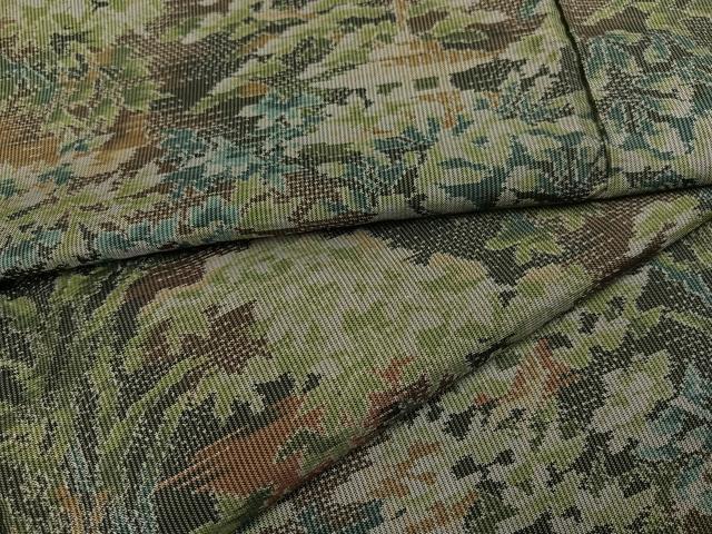 平和屋着物●本場大島紬　一元7マルキ　総絣　風景草木文　正絹　逸品　未使用　AABD0766ph