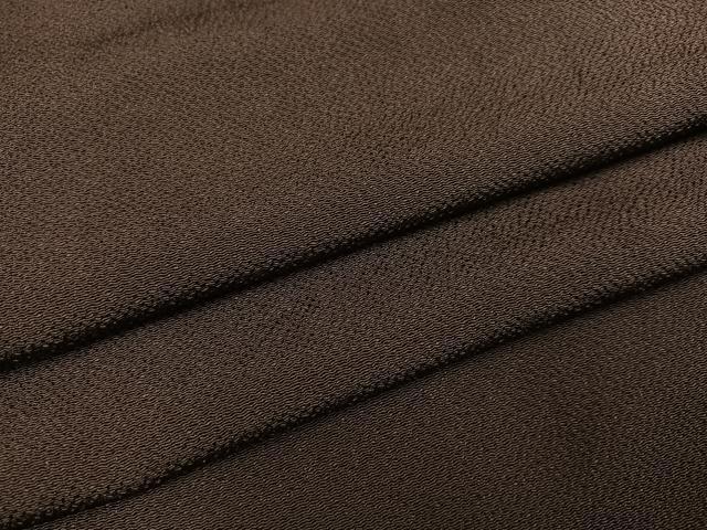 平和屋着物●上質な色無地　赤墨色　鬼しぼ縮緬　正絹　逸品　AABD0781ph