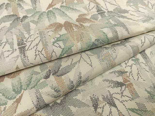 平和屋着物●本場大島紬　白大島　カタス9マルキ　笹竹文　正絹　逸品　AABD0815ph