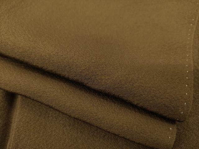 平和屋着物●上質な色無地　黄枯茶色　正絹　逸品　AABD0873ck